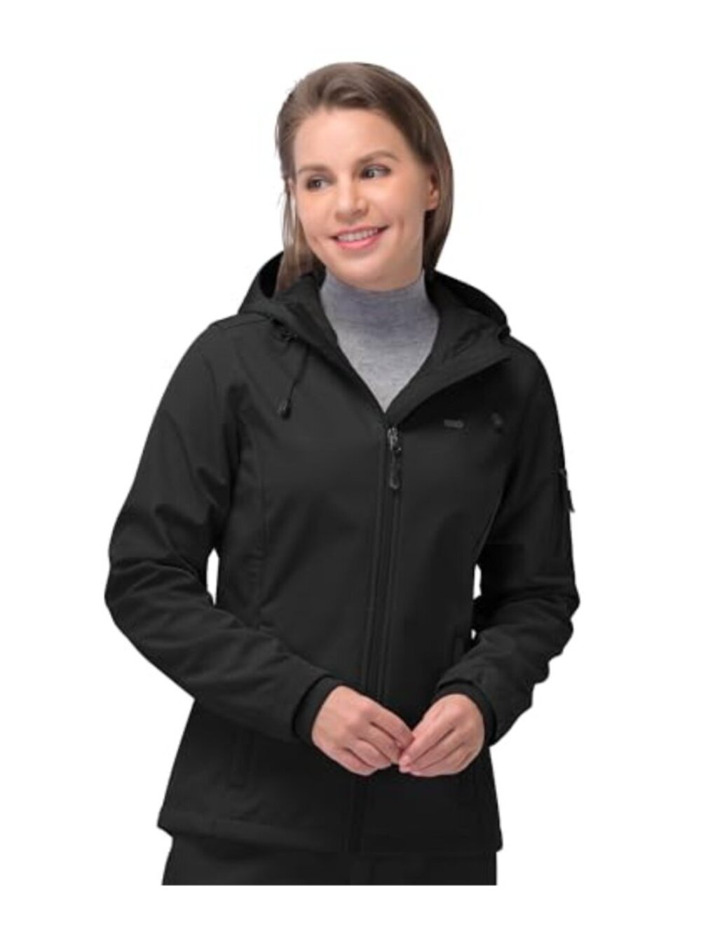 Women's Softshell Jacket Waterproof Fleece Lined Hooded Rain Coat